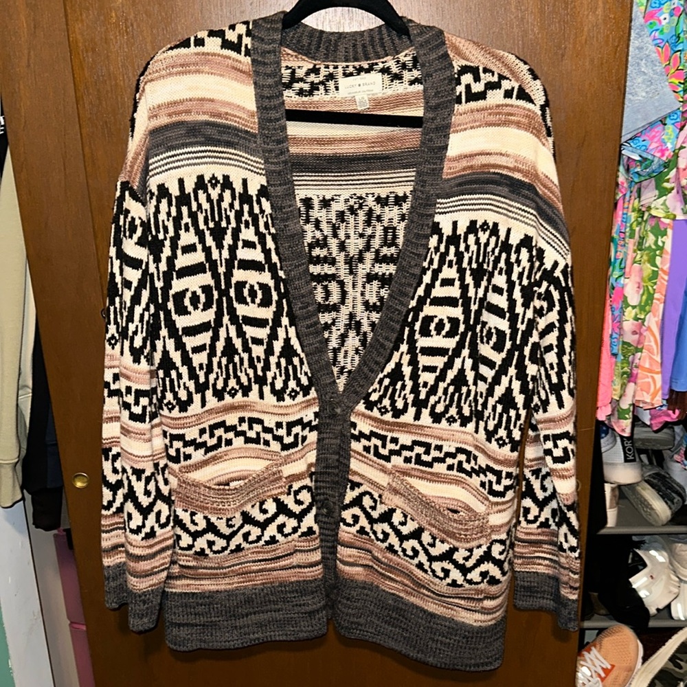 Lucky Brand button up sweater western cardigan large